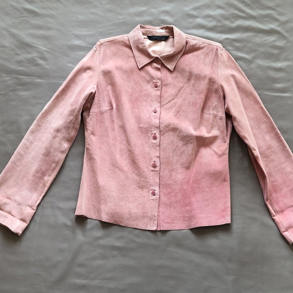 Light Pink Suede Unlined Jacket